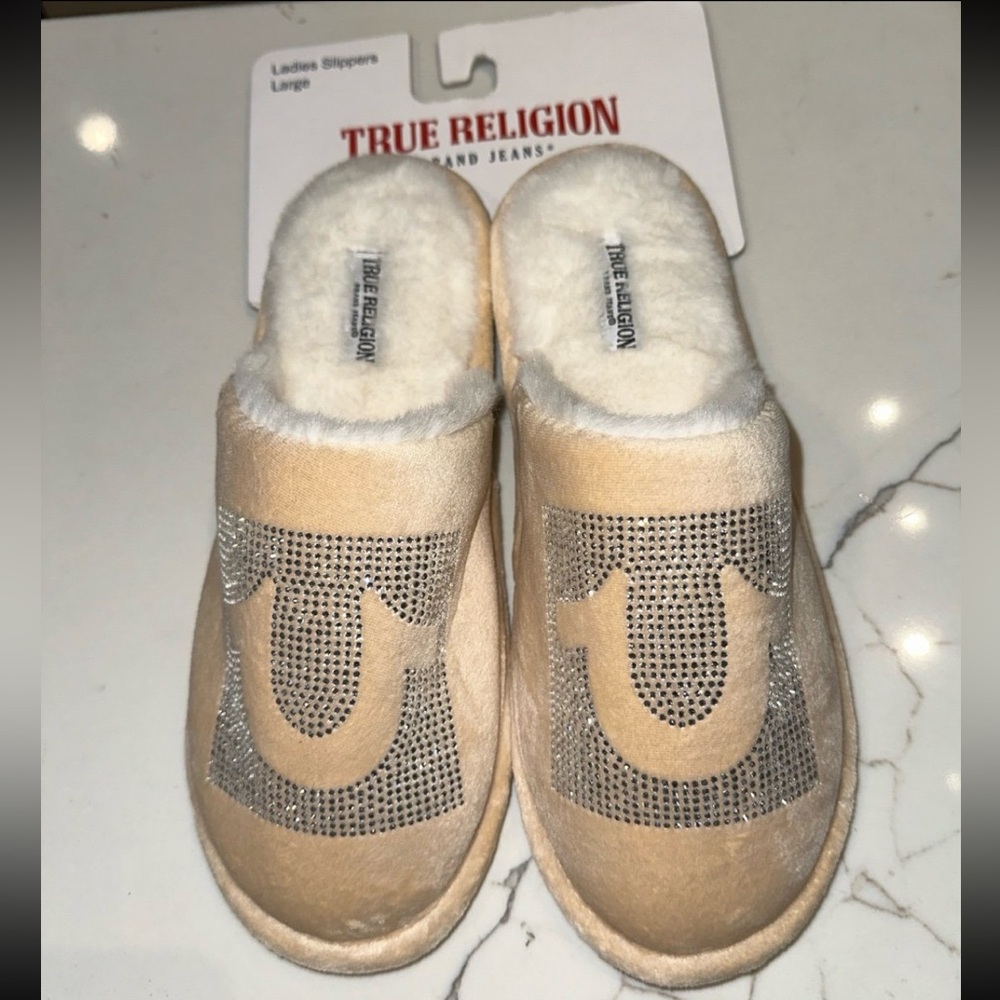 True Religion Crystal Slippers